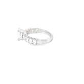 18k White Gold 1.10ct I VS1 Emerald Cut Diamond/ 1.50ct F VS2 Emerald Cut Diamond (5) Each Side Engagement Ring  Certified By GIA #2223349315